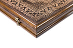 Lori Carpet Pattern backgammon board - close-up of the carved design