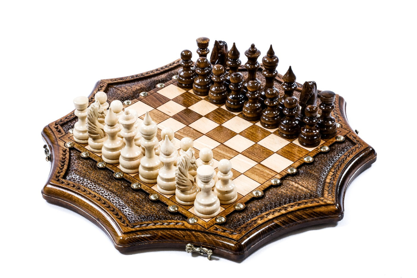 Luxury Star Shaped Chess Set Wooden Designer Board - Unumperfectus