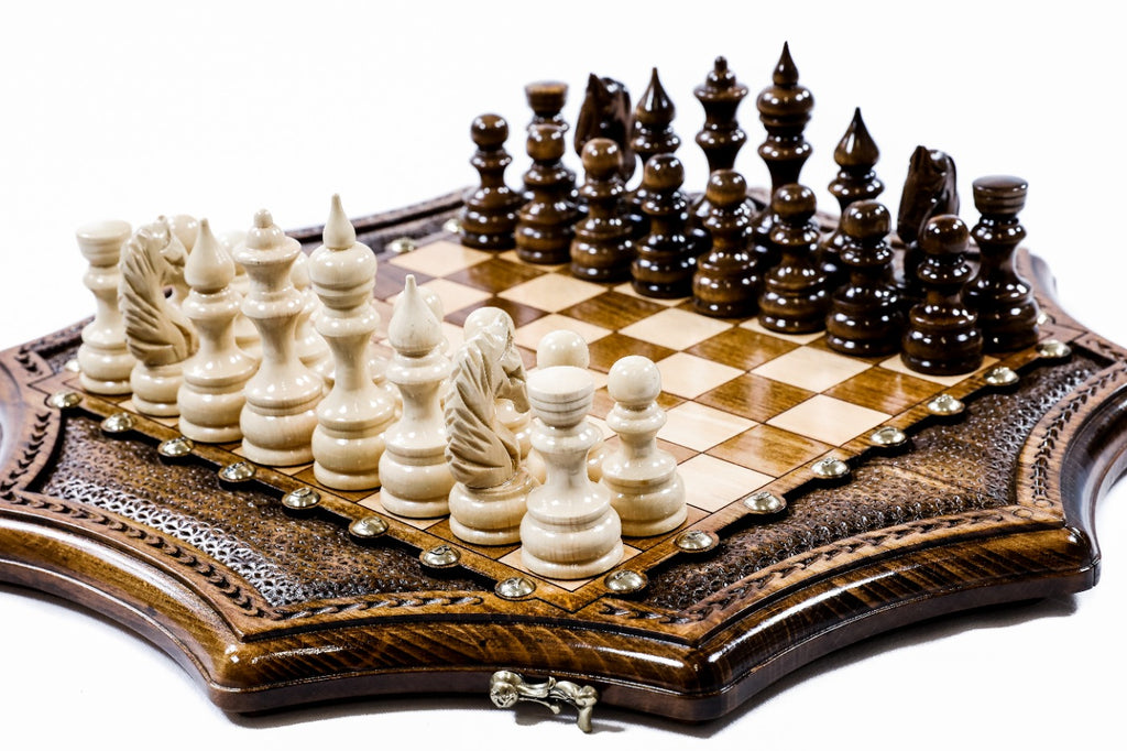 Luxury Star Shaped Chess Set Wooden Designer Board - Unumperfectus