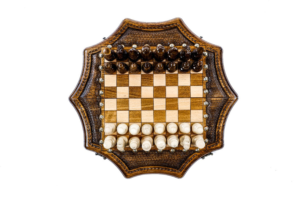 Luxury Star Shaped Chess Set Wooden Designer Board - Unumperfectus