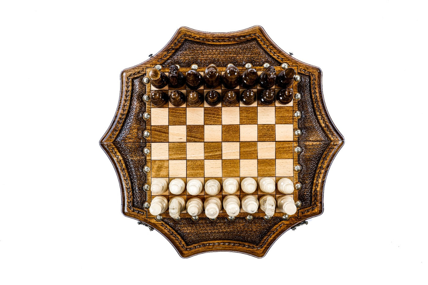 Luxury Star Shaped Chess Set Wooden Designer Board - Unumperfectus