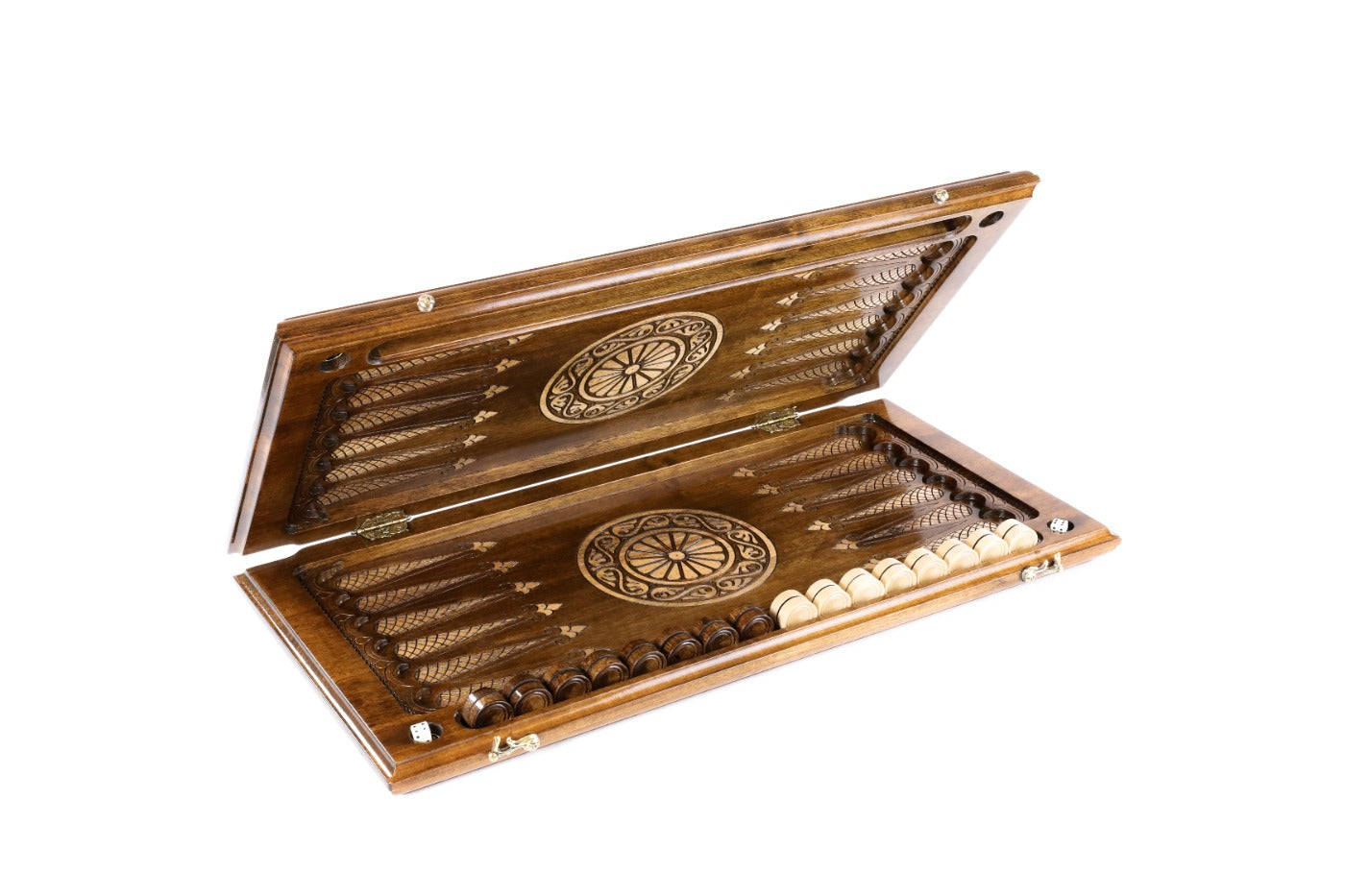Backgammon Board - Eternity Symbol Wooden Classic Braid