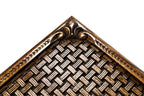 Eternity Symbol Classic Braid backgammon board - playing pieces and dice arranged on the board