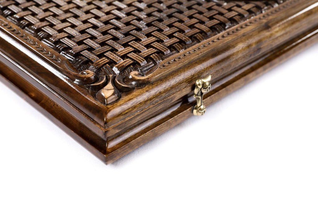 Backgammon Board - Eternity Symbol Wooden Classic Braid - Unumperfectus