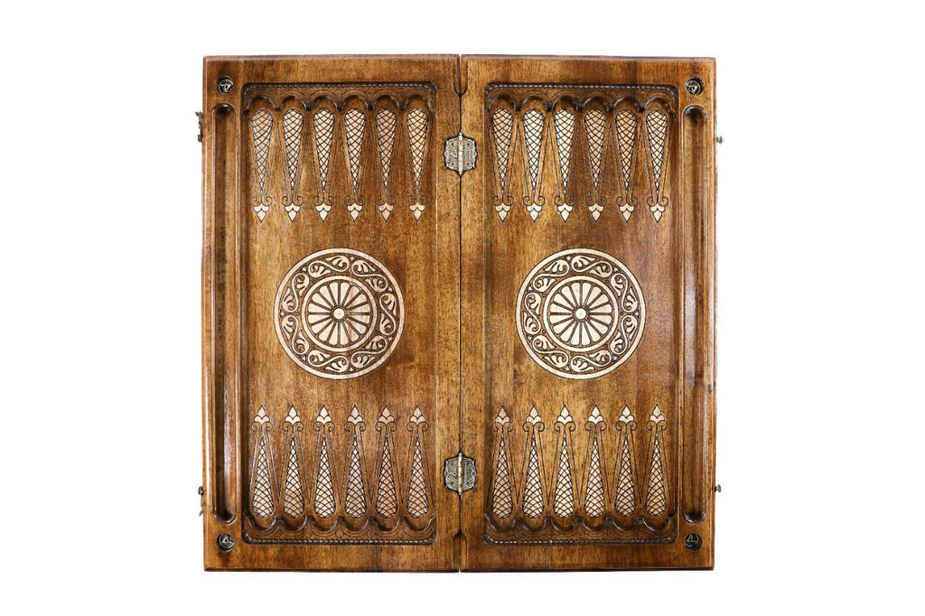 Backgammon Board - Eternity Symbol Wooden Classic Braid - Unumperfectus
