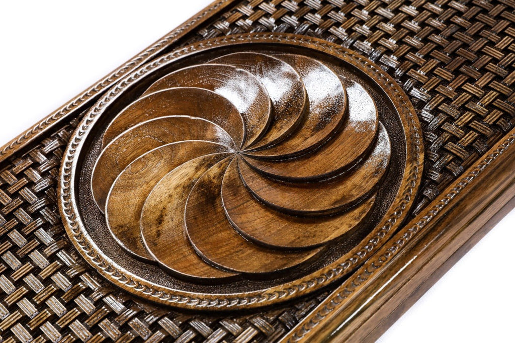 Backgammon Board - Eternity Symbol Wooden Classic Braid - Unumperfectus