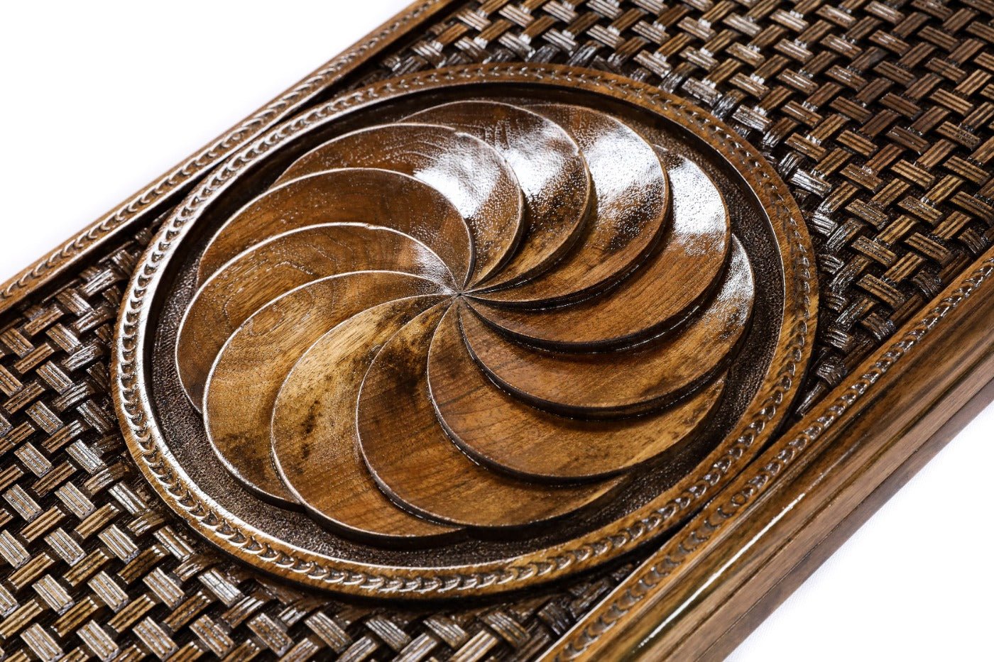 Backgammon Board - Eternity Symbol Wooden Classic Braid - Unumperfectus