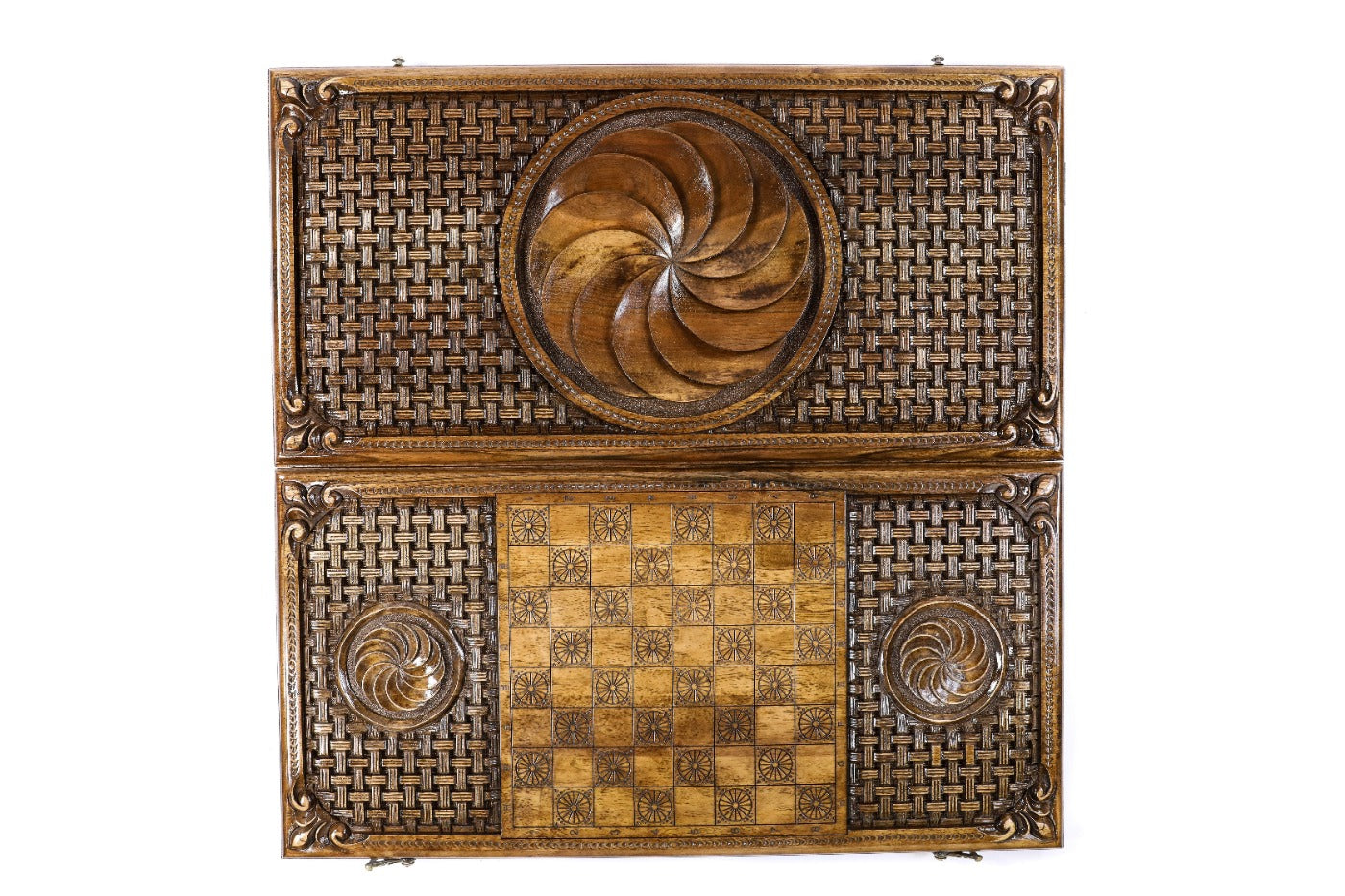 Backgammon Board - Eternity Symbol Wooden Classic Braid