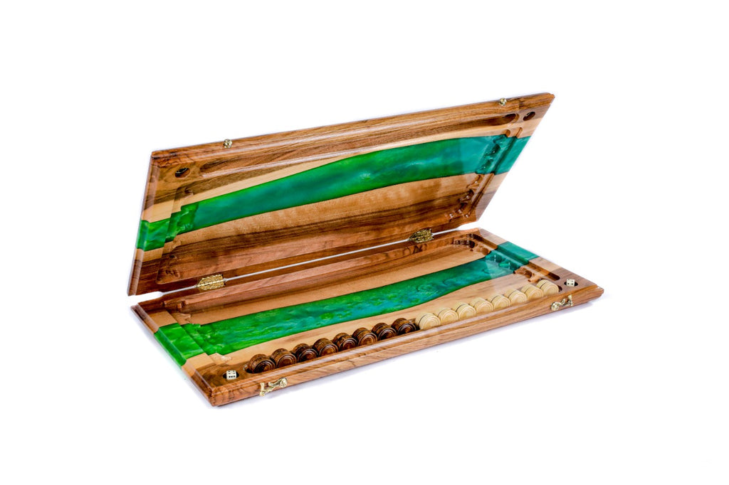 Backgammon Board - River Epoxy Two-Sided - Unumperfectus