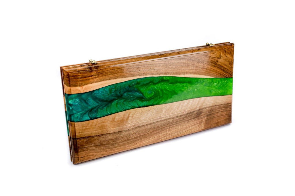 Backgammon Board - River Epoxy Two-Sided - Unumperfectus