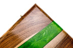 River Epoxy Two Sided backgammon board - side profile showing the craftsmanship