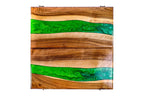 River Epoxy Two Sided backgammon board in epoxy resin and wood by Hrachya Ohanyan