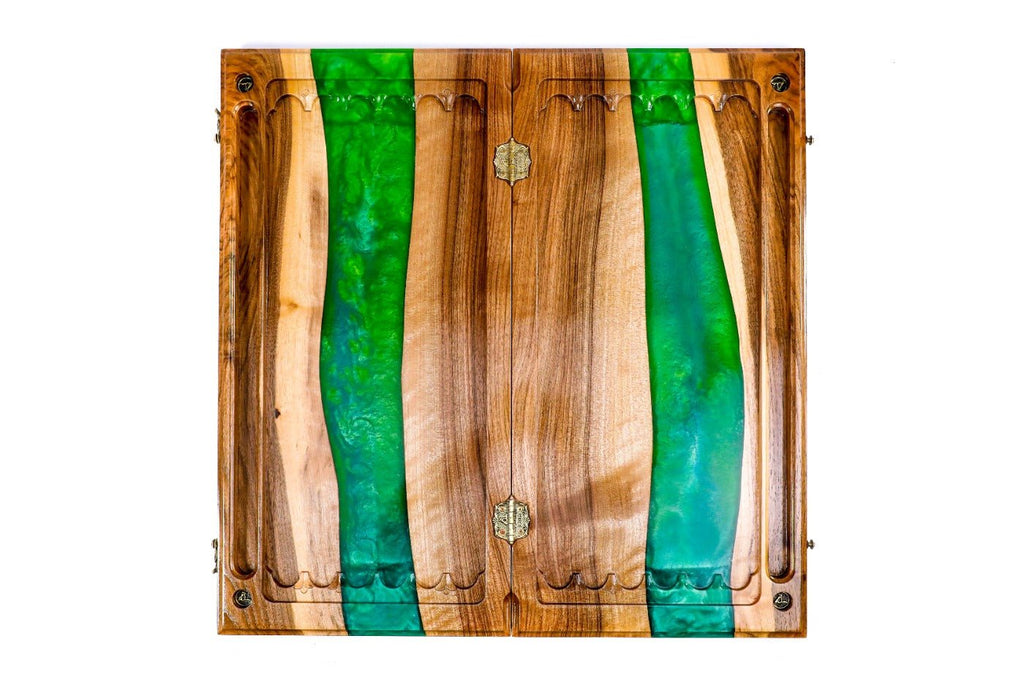 Backgammon Board - River Epoxy Two-Sided - Unumperfectus