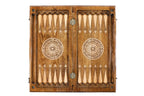 Peacock Majesty backgammon board - corner detail of the board