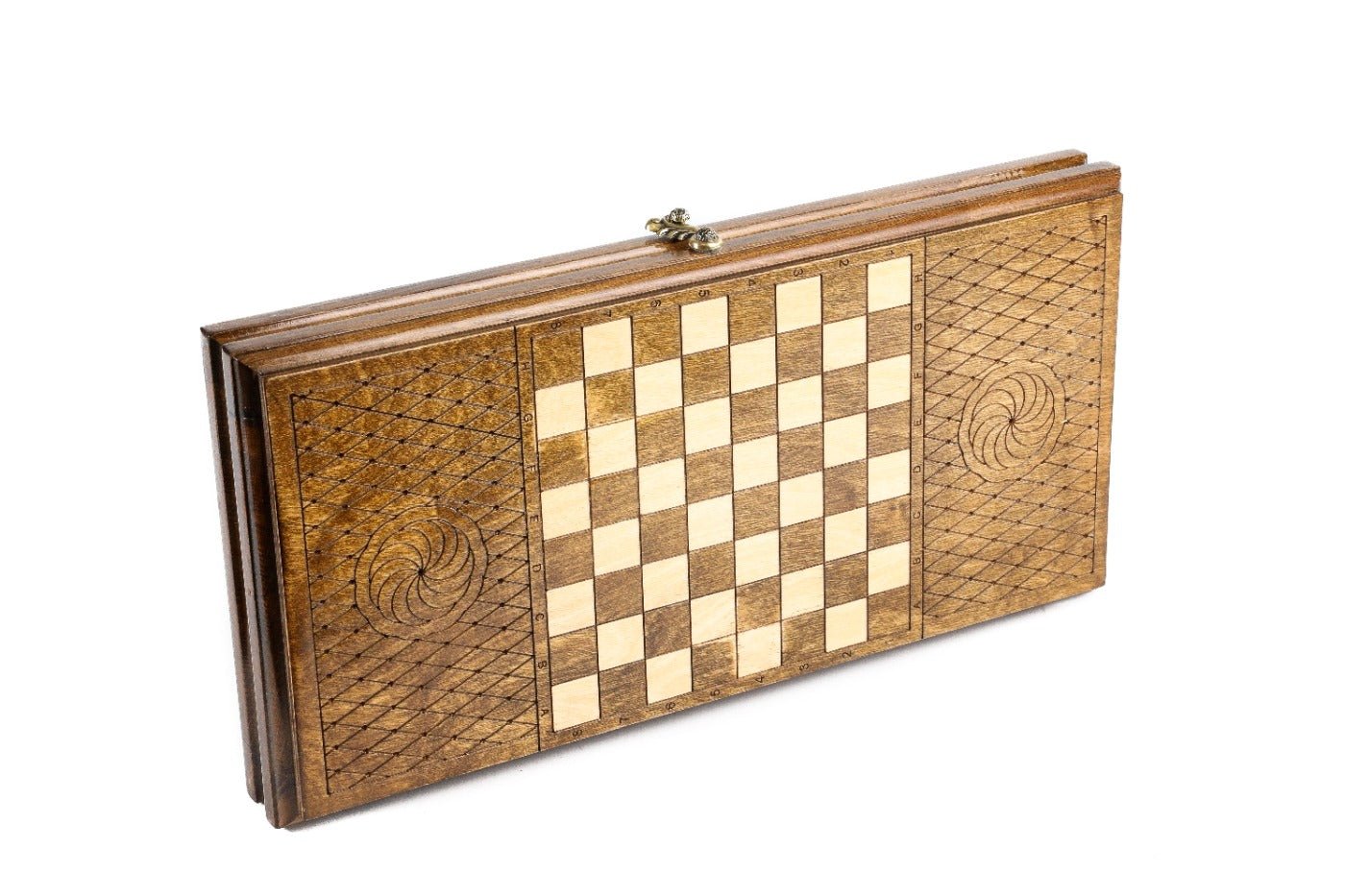 Wooden Backgammon Board Ornamental Motif 15.7" | 40 cm - Unumperfectus