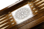 Ornamental Motif backgammon board - carrying case and accessories