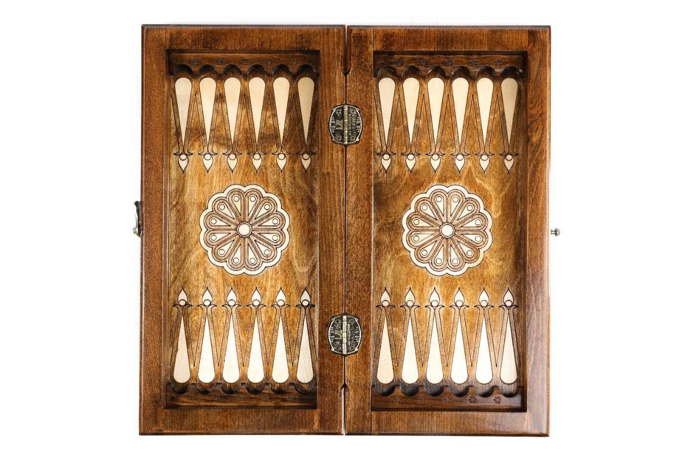 Wooden Backgammon Board Ornamental Motif 15.7" | 40 cm - Unumperfectus