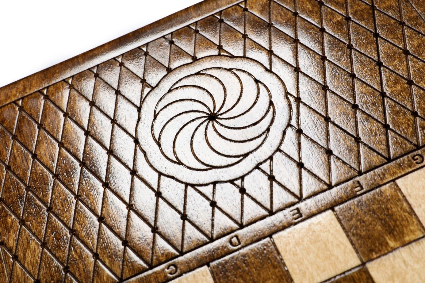 Wooden Backgammon Board Ornamental Motif 15.7" | 40 cm - Unumperfectus