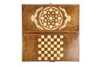Ornamental Motif backgammon board - corner detail of the board