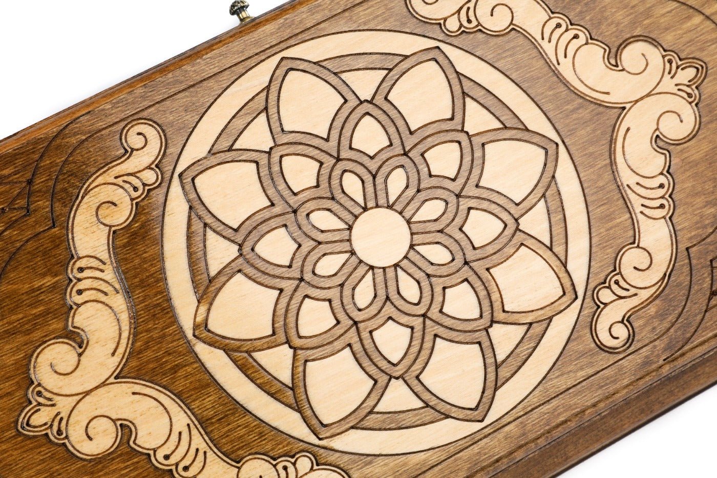 Wooden Backgammon Board Ornamental Motif 15.7" | 40 cm - Unumperfectus