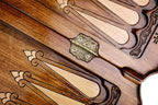 Designer Border backgammon board - corner detail of the board
