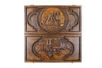 Artsakh Gandzasar Monastery backgammon board in wood by Hrachya Ohanyan