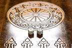 Pomegranate Grapes backgammon board - angled view
