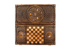 Pomegranate Grapes backgammon board in wood by Hrachya Ohanyan