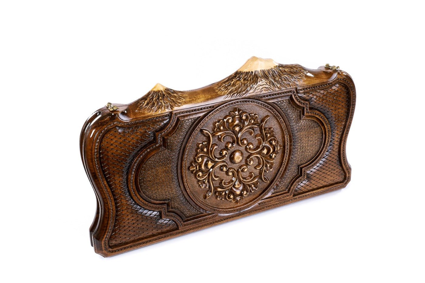 Backgammon Board - Ornamental Motif Wooden Design - Unumperfectus