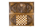 Eagle Octagram backgammon board in wood by Hrachya Ohanyan
