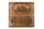 Mother See of Holy Etchmiadzin backgammon board in wood by Hrachya Ohanyan