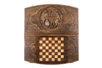Coat of Arms of Armenia Arch Style backgammon board in wood by Hrachya Ohanyan