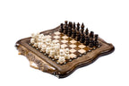 Mount Ararat chess set with bronze details wooden board
