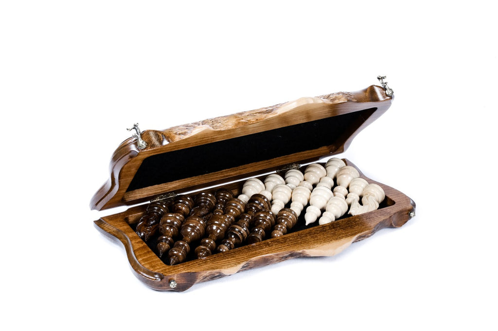 Mount Ararat themed chess board with metal details