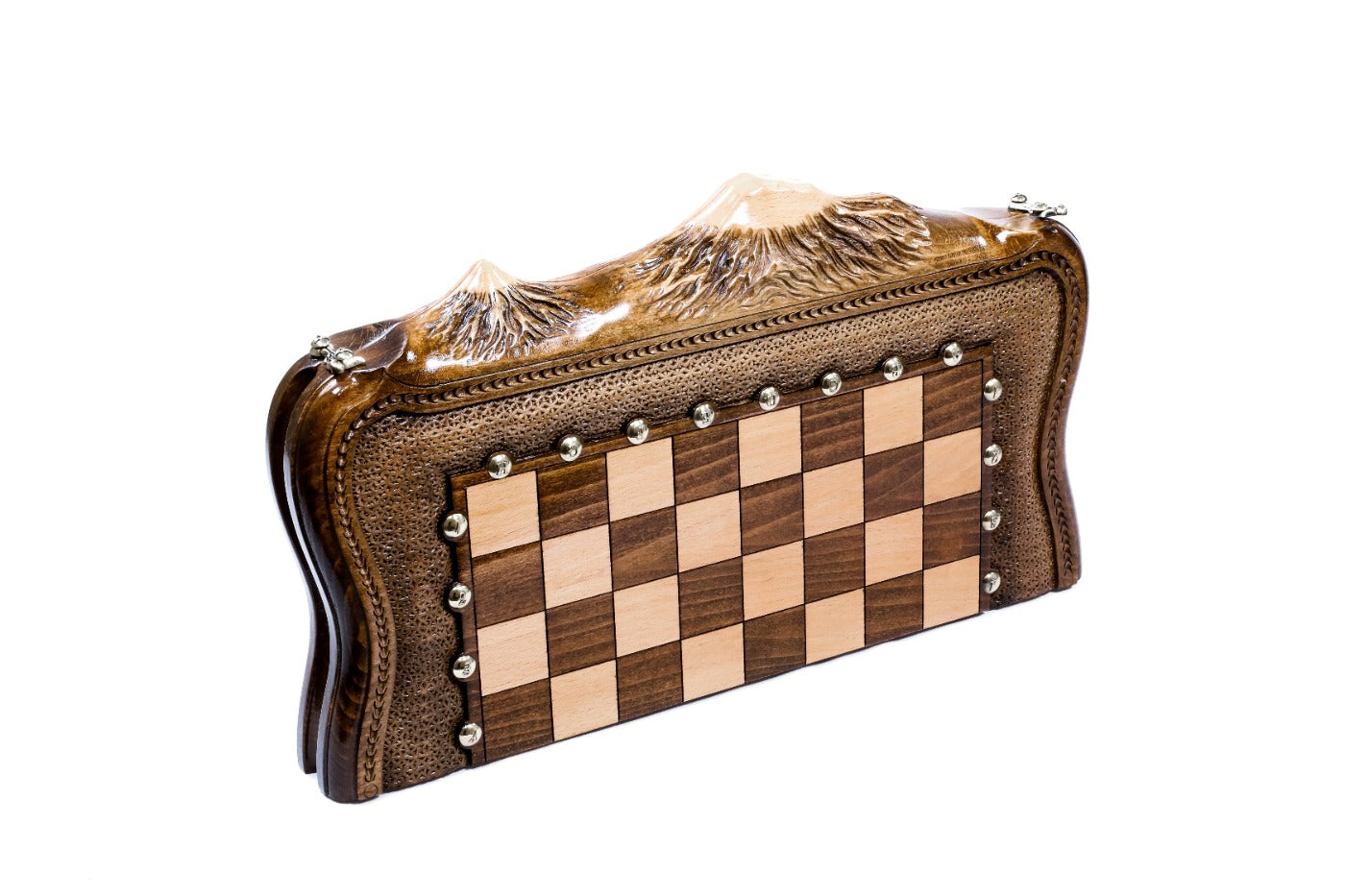 Mount Ararat Chess Set – Wooden Chess Set with Bronze Details - Unumperfectus