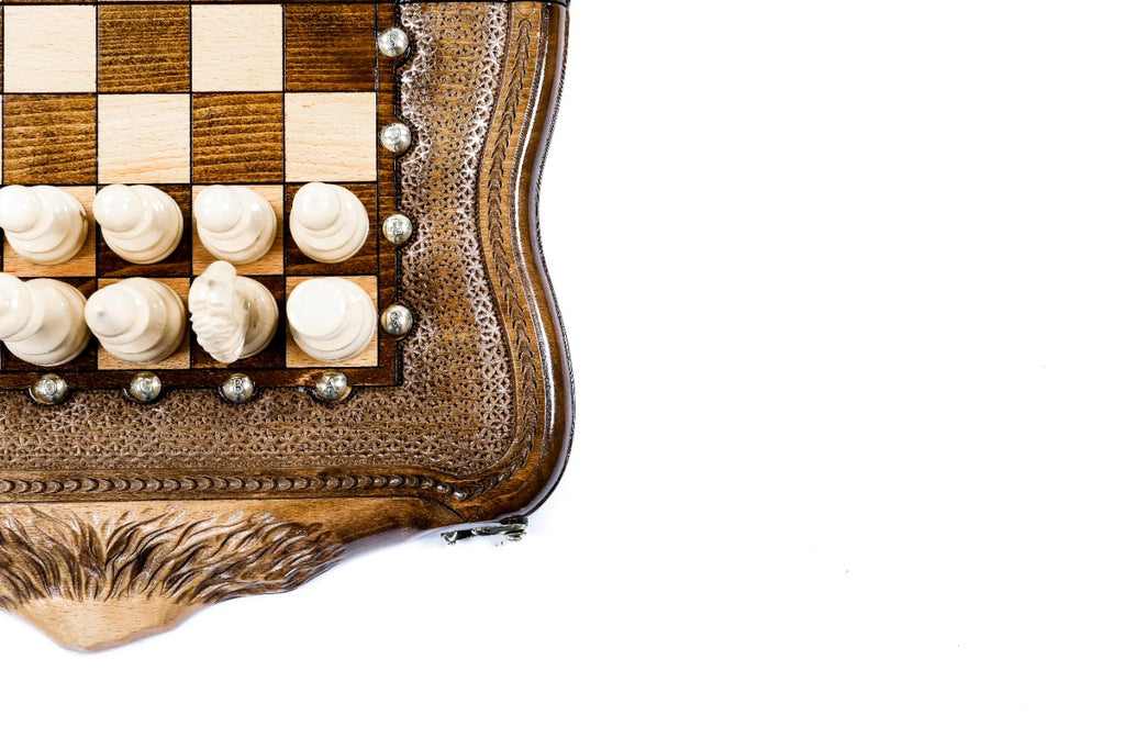 Mount Ararat Chess Set – Wooden Chess Set with Bronze Details - Unumperfectus