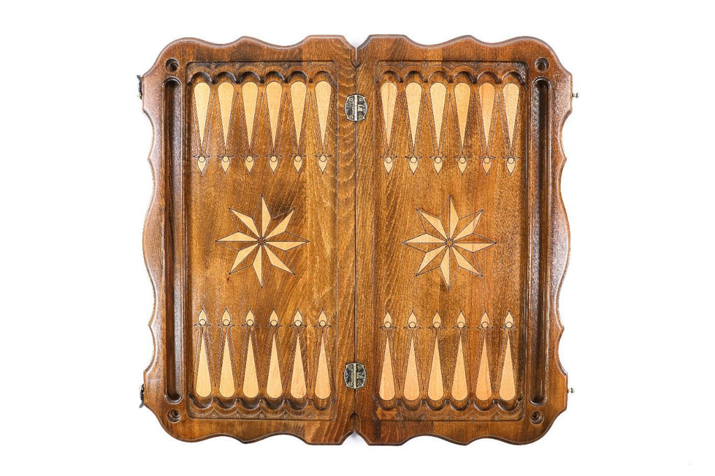 Wooden Backgammon Set Octagram 23.6" | 60 cm - Unumperfectus