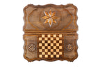 Octagram backgammon set in wood by Hrachya Ohanyan