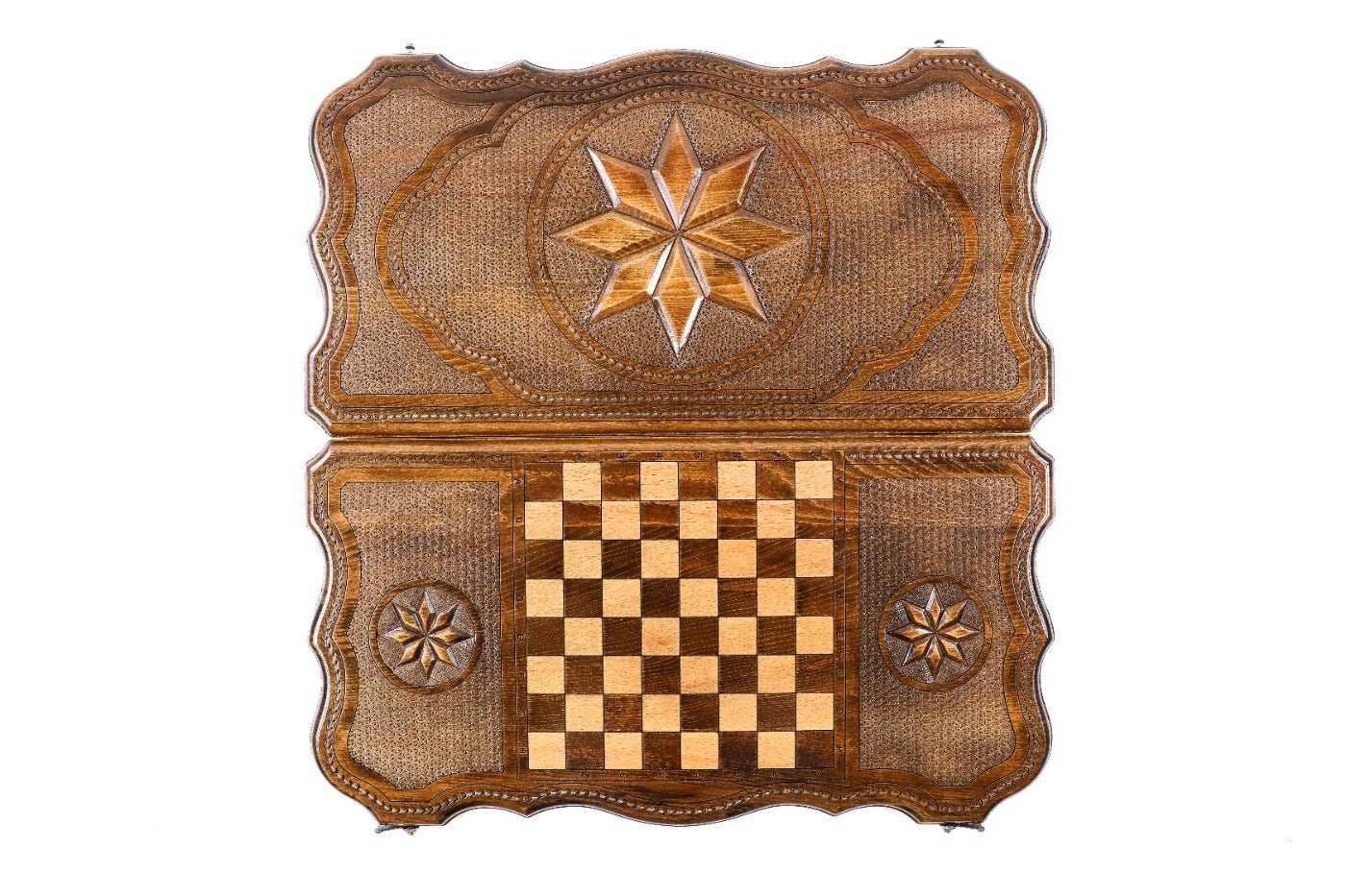 Wooden Backgammon Set Octagram 23.6" | 60 cm - Unumperfectus