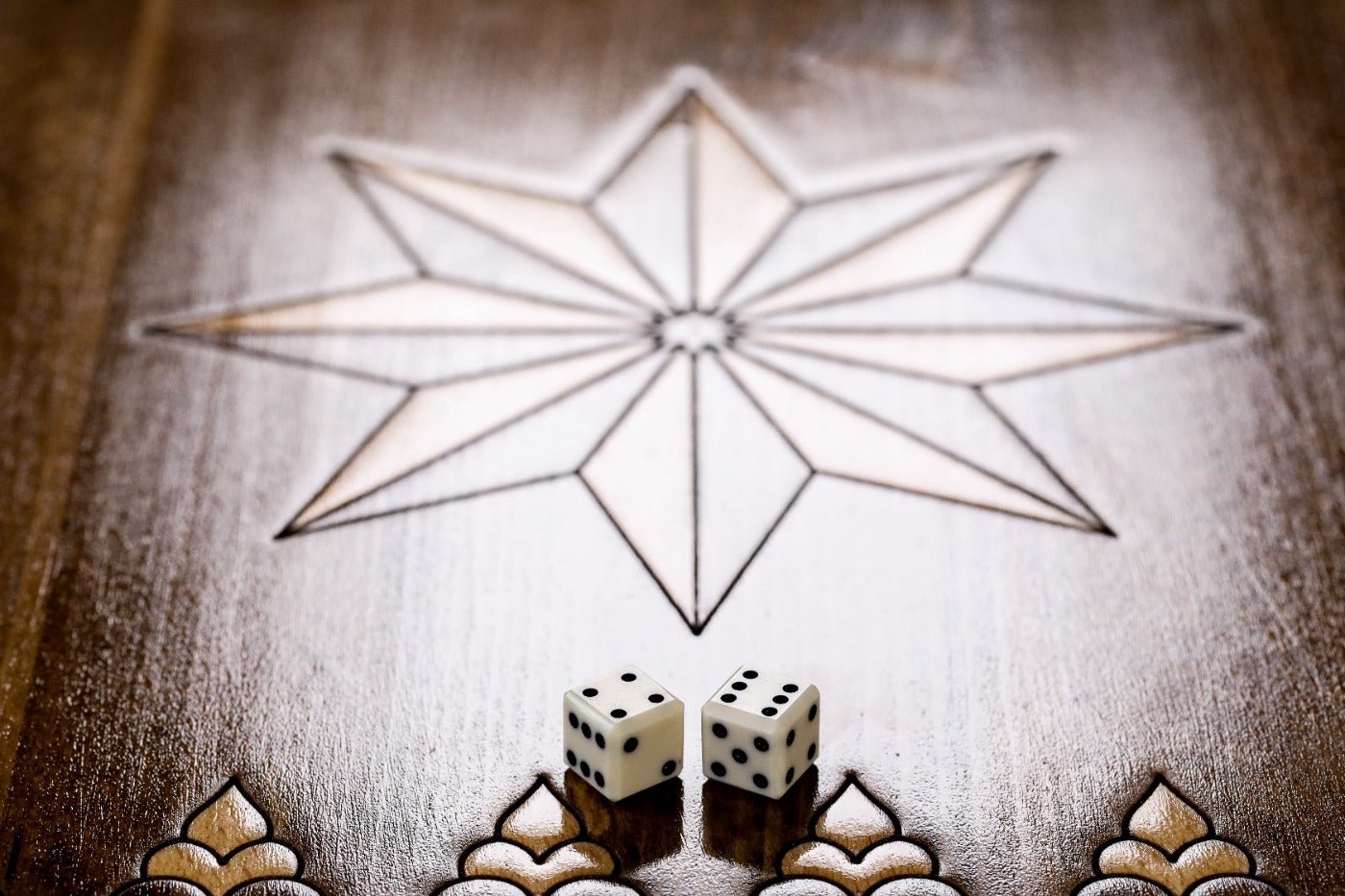 Wooden Backgammon Set Octagram 23.6" | 60 cm - Unumperfectus