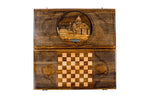 Geghard Monastery backgammon board - close-up of the carved design