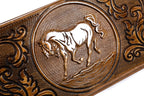 Handcrafted backgammon set with carved horse motif detailing