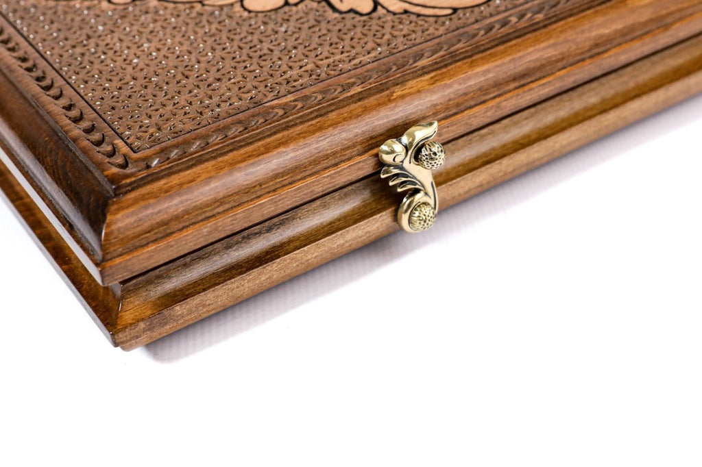 Wooden Backgammon Board Ornamental Classic 19.7" | 50 cm - Unumperfectus