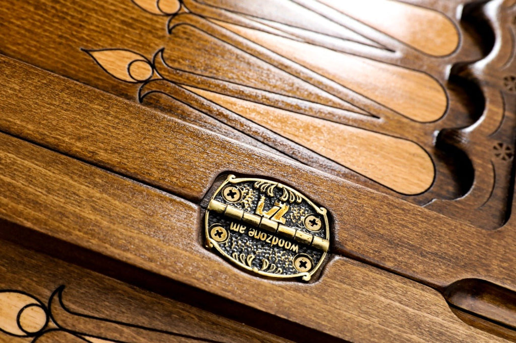 Wooden Backgammon Board Ornamental Classic 19.7" | 50 cm - Unumperfectus
