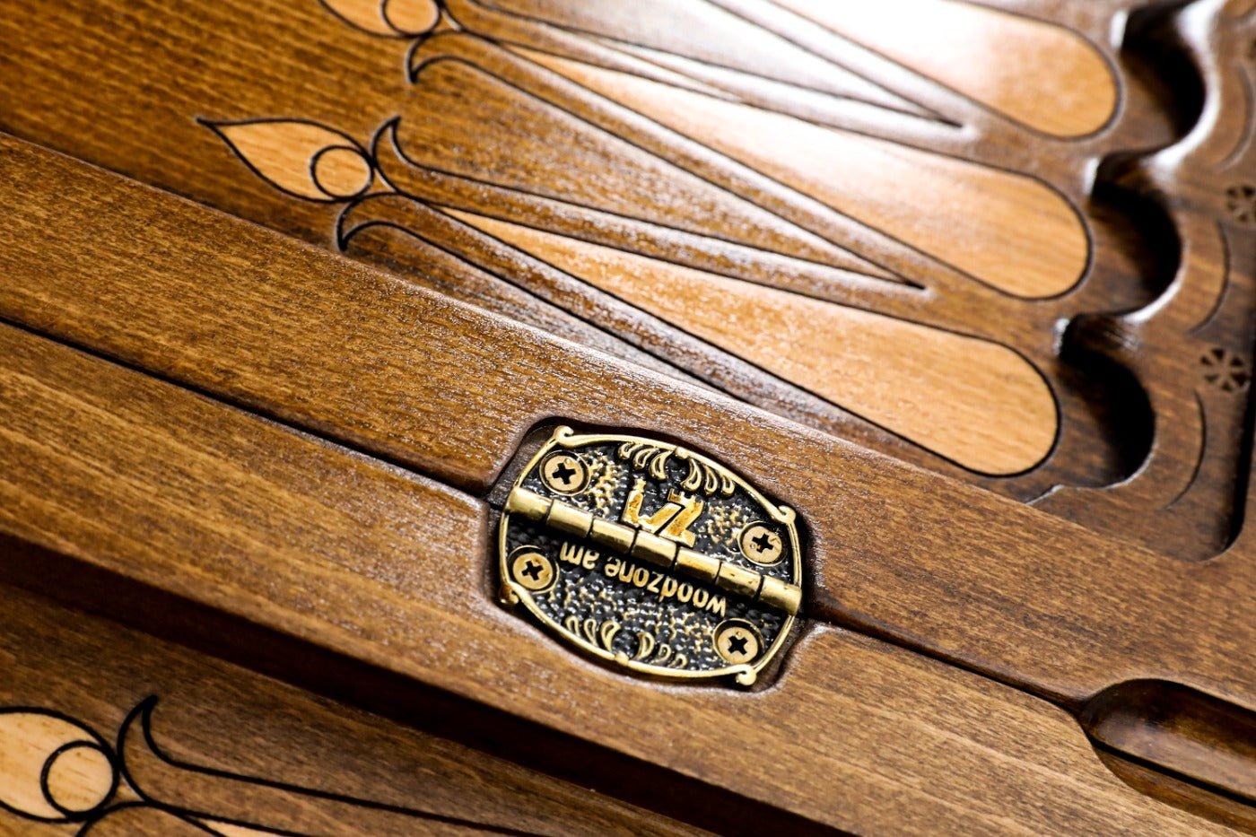 Wooden Backgammon Board Ornamental Classic 19.7" | 50 cm - Unumperfectus