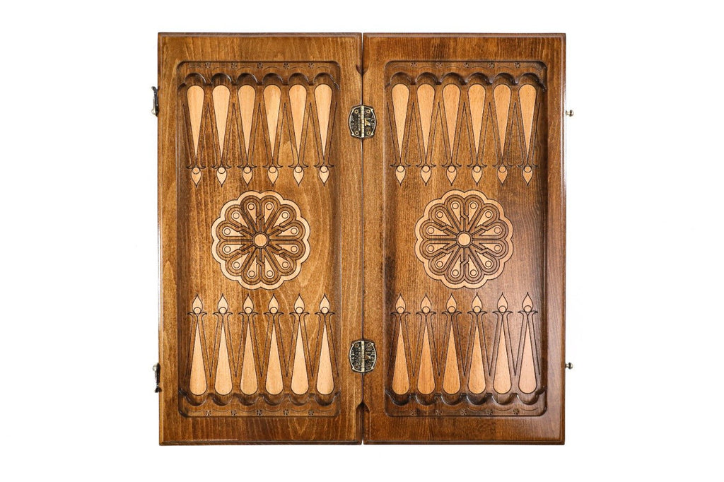 Wooden Backgammon Board Ornamental Classic 19.7" | 50 cm - Unumperfectus