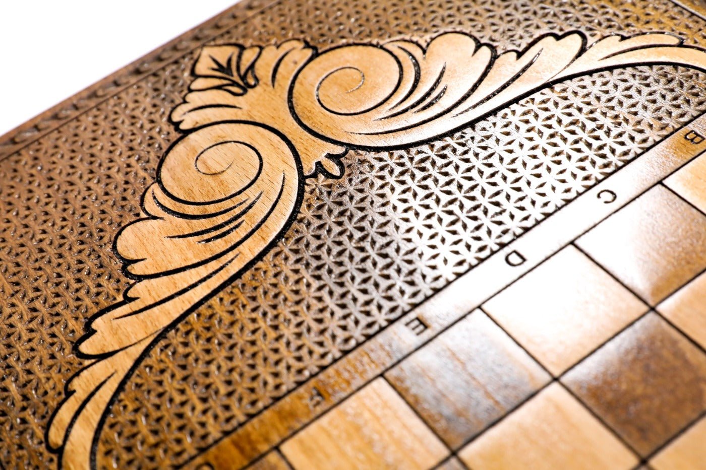 Wooden Backgammon Board Ornamental Classic 19.7" | 50 cm - Unumperfectus