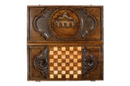 Church of St. Gayane backgammon board in wood by Hrachya Ohanyan
