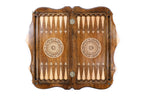 Eternity backgammon board - playing pieces and dice arranged on the board