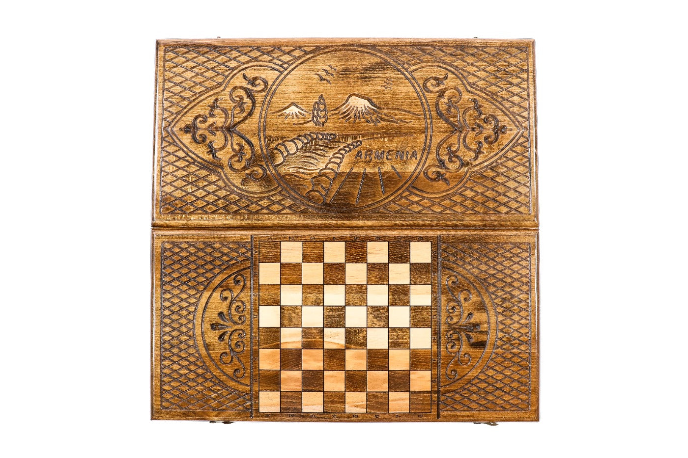Armenian Wooden Backgammon Set Ararat 23.6" | 60 cm